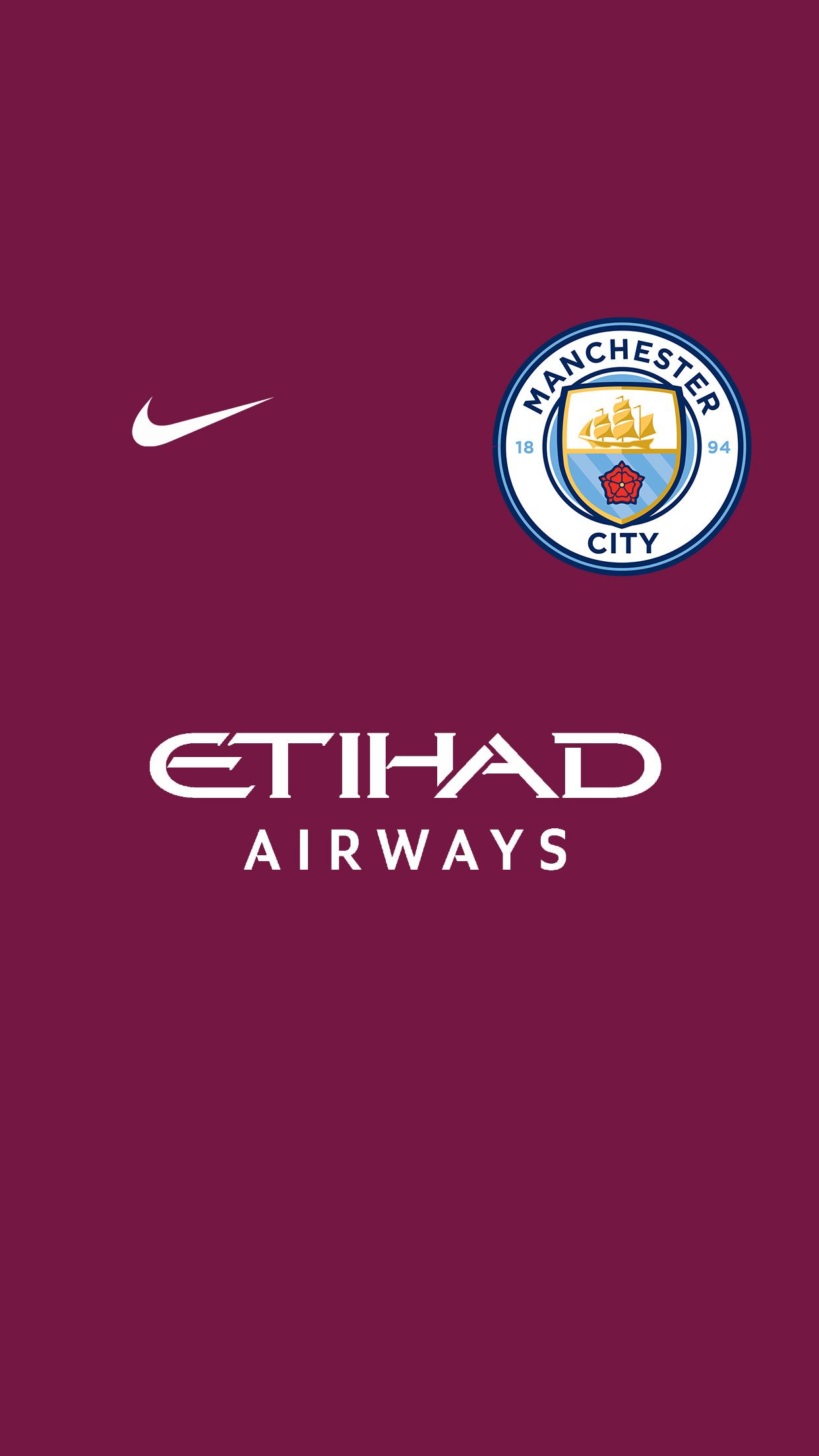 Logo Manchester City e Nike, swoosh, 1242x2208 Full HD Verticale, Smartphone