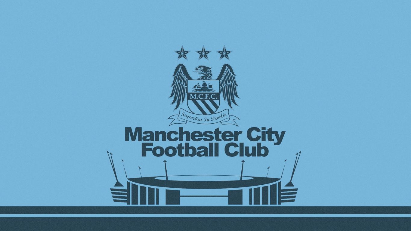 Logo Manchester City azzurro, 1366x768 HD, Desktop