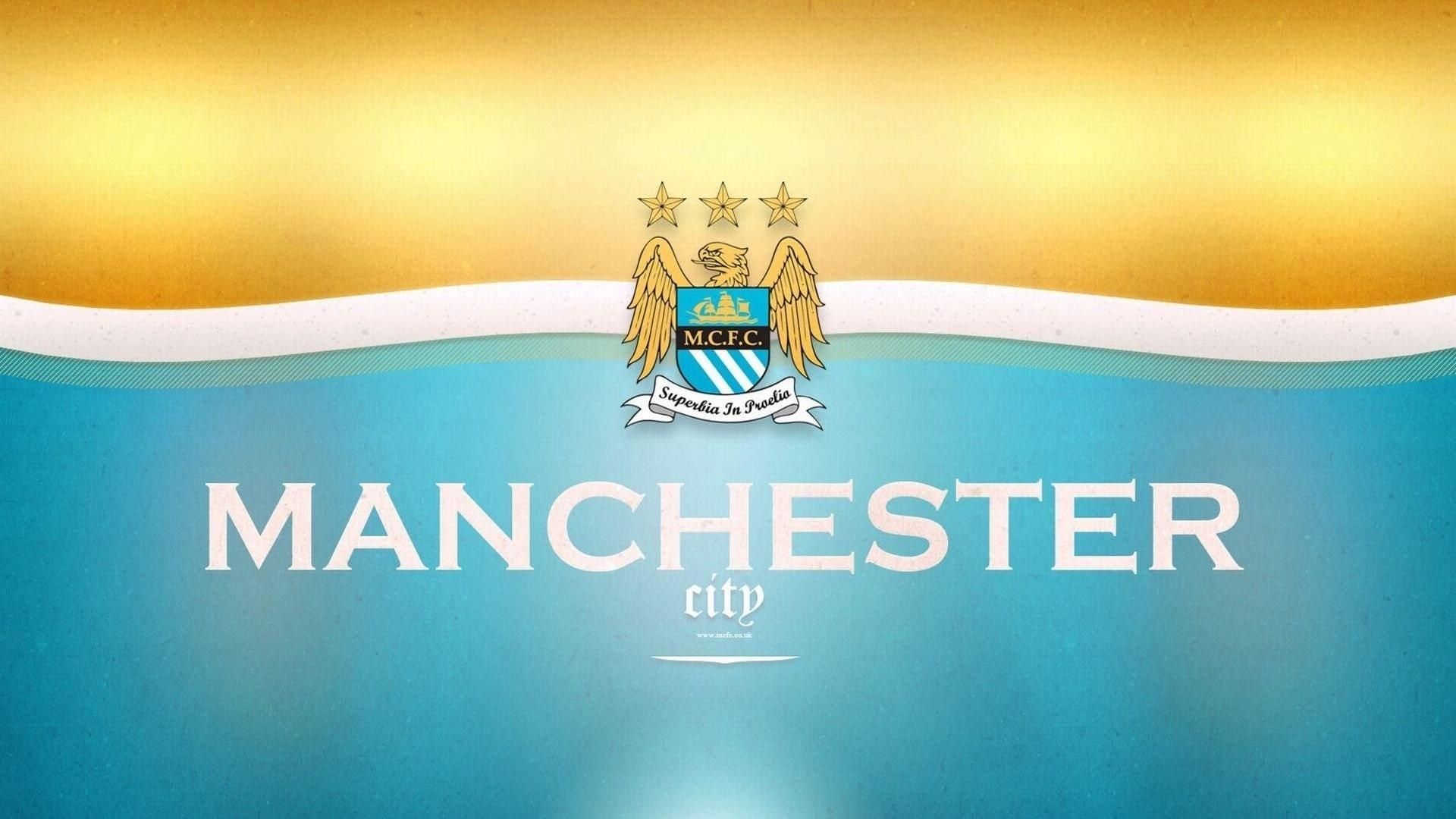 Logo Manchester City su sfondo scuro, 1920x1080 Full HD 1080p, PC