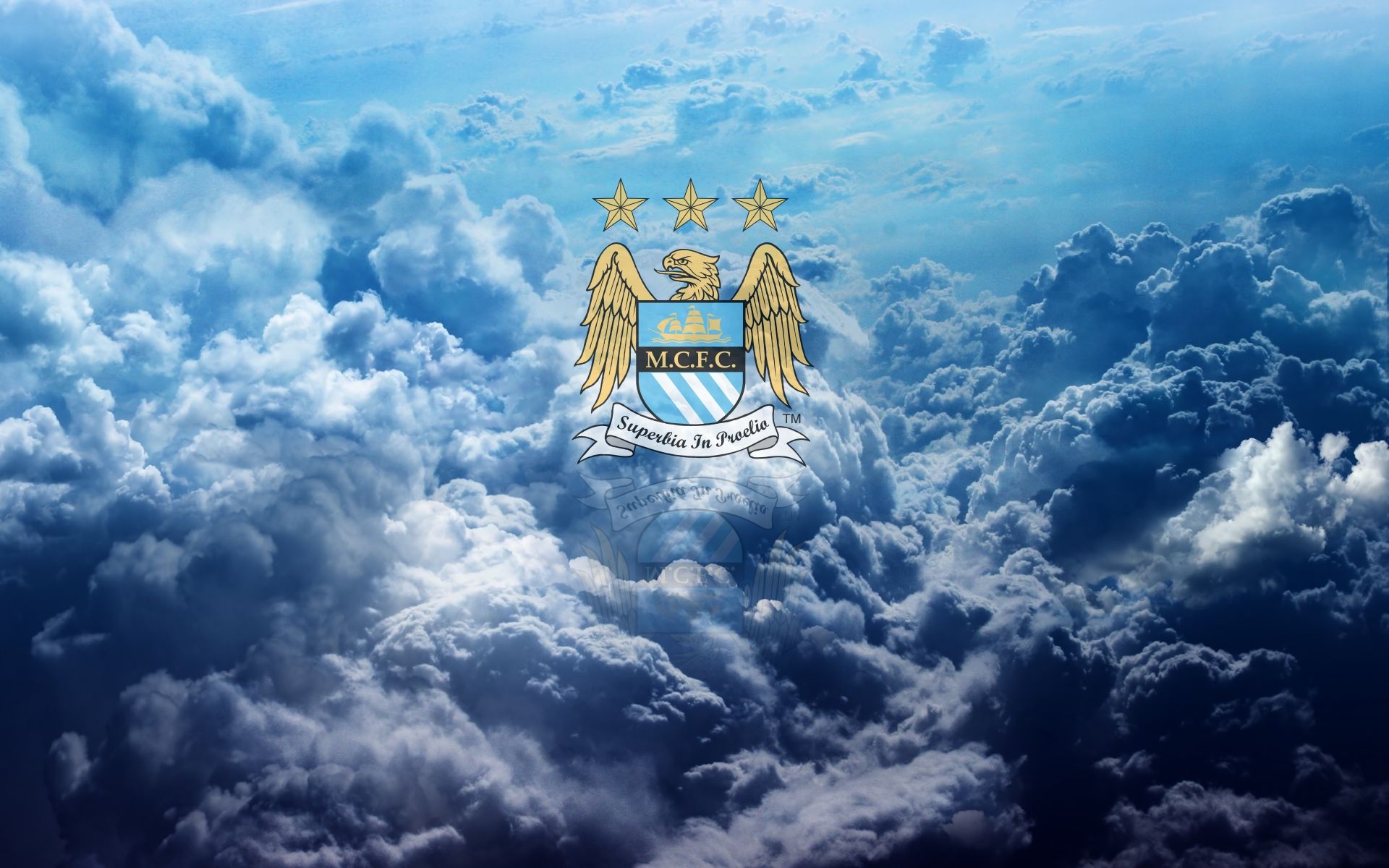 Logo Manchester City tra nuvole, 1920x1200 WUXGA, iMac