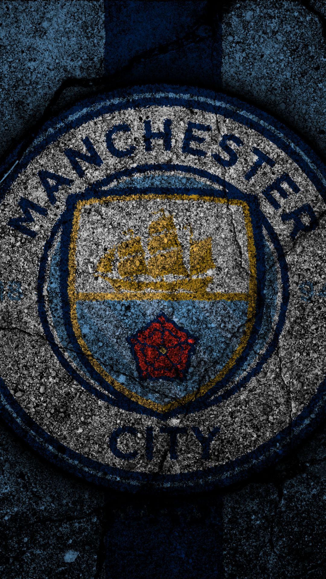 Logo Manchester City su pietra, 1080x1920 Verticale, Telefono