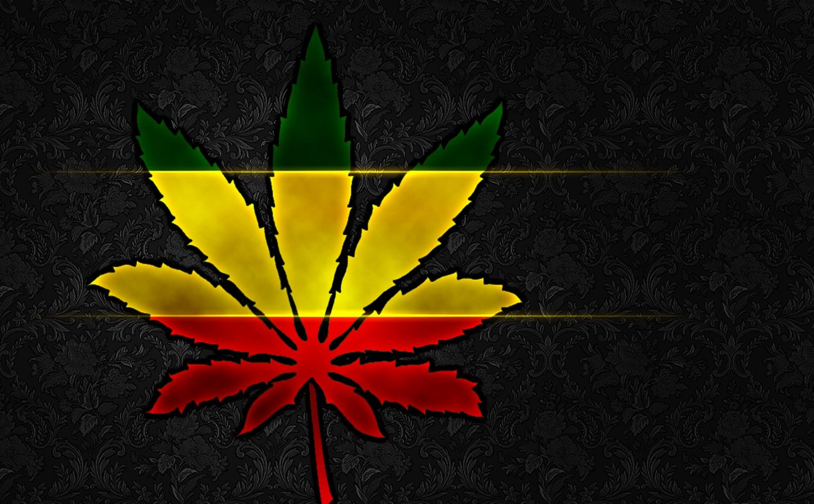 Foglia marijuana colori rasta, 1597x989 720p, PC