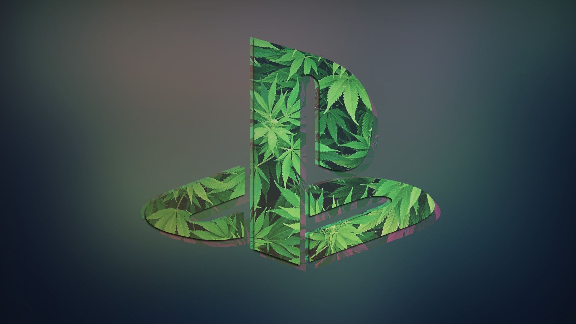Logo PlayStation foglie marijuana, 1920x1080 Full HD, PC Desktop