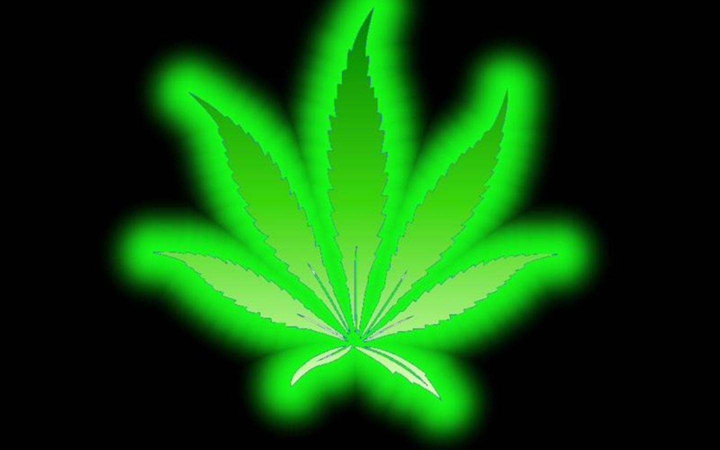 Foglia cannabis logo verde, 1440x900 720p, Laptop