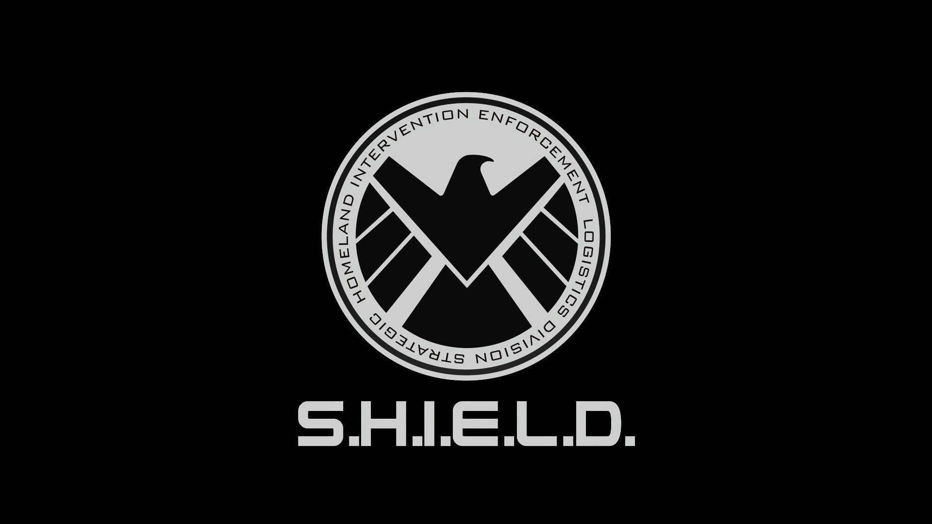 Logo S.H.I.E.L.D. Marvel nero, 1920x1080 Full HD 1080p, Monitor Gaming