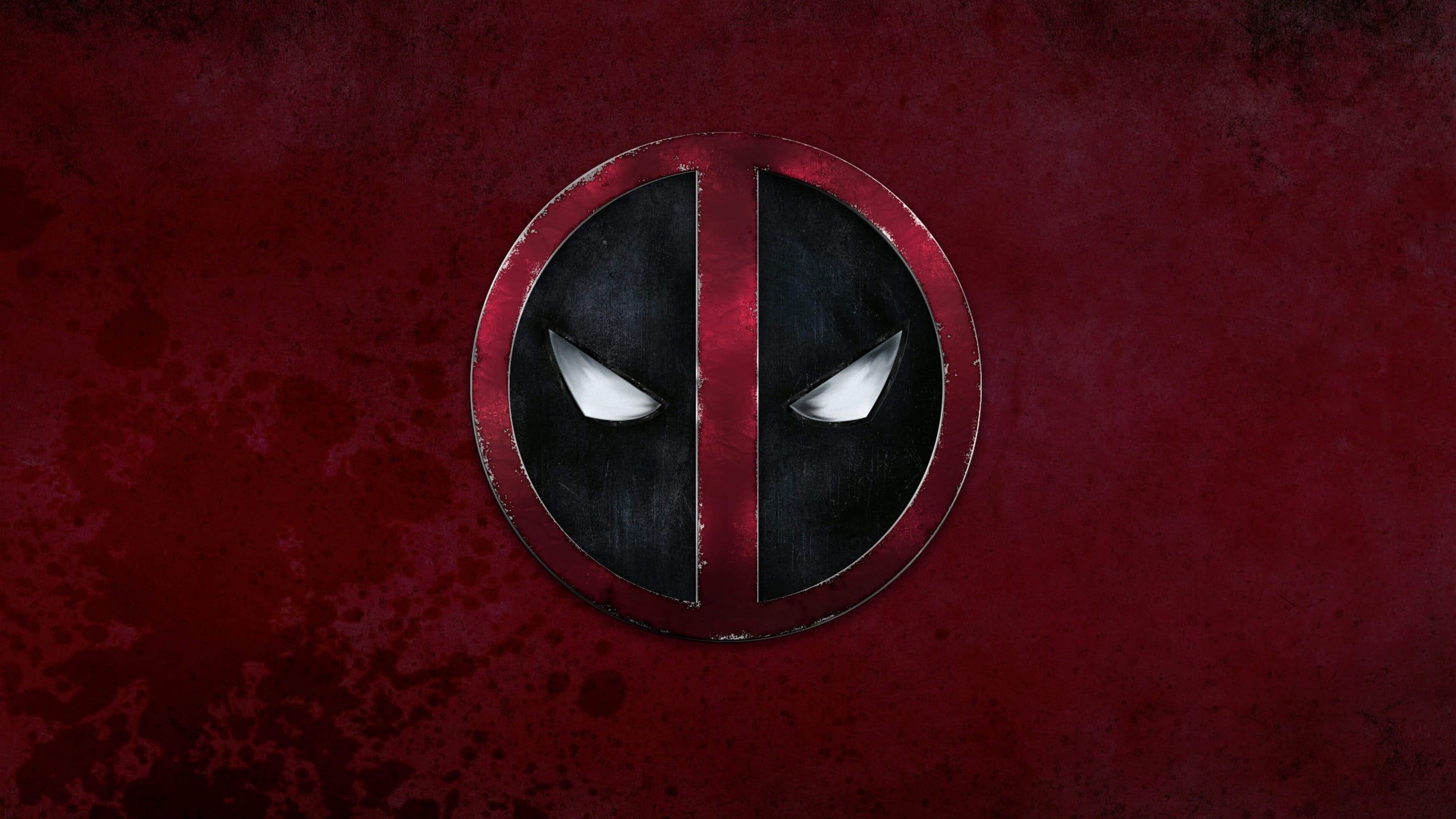Logo Deadpool rosso, mercenario, 2560x1440 2K QHD, Monitor Gaming