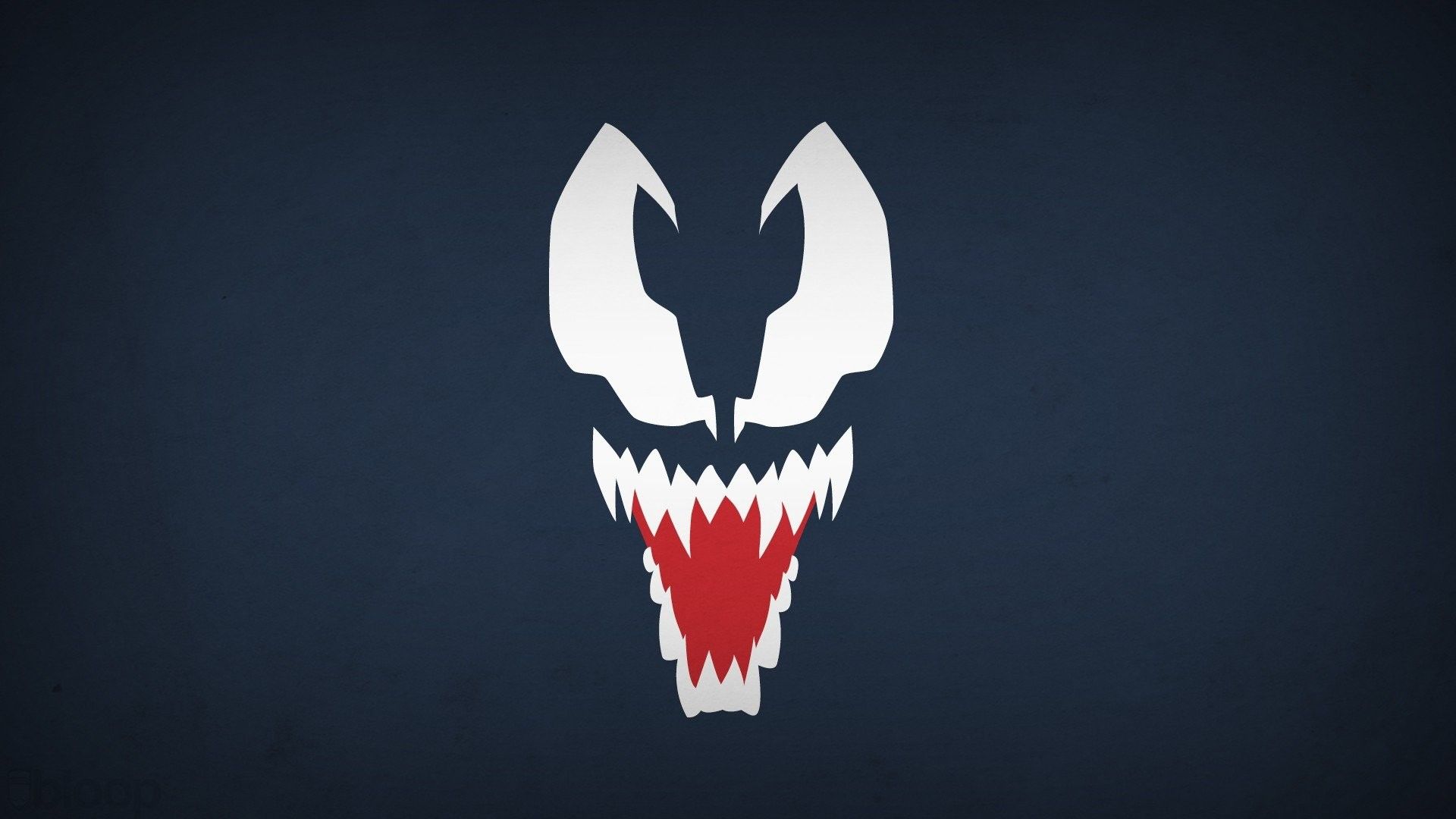 Logo Venom su sfondo blu, Marvel, 1920x1080 Full HD 1080p, PC Desktop