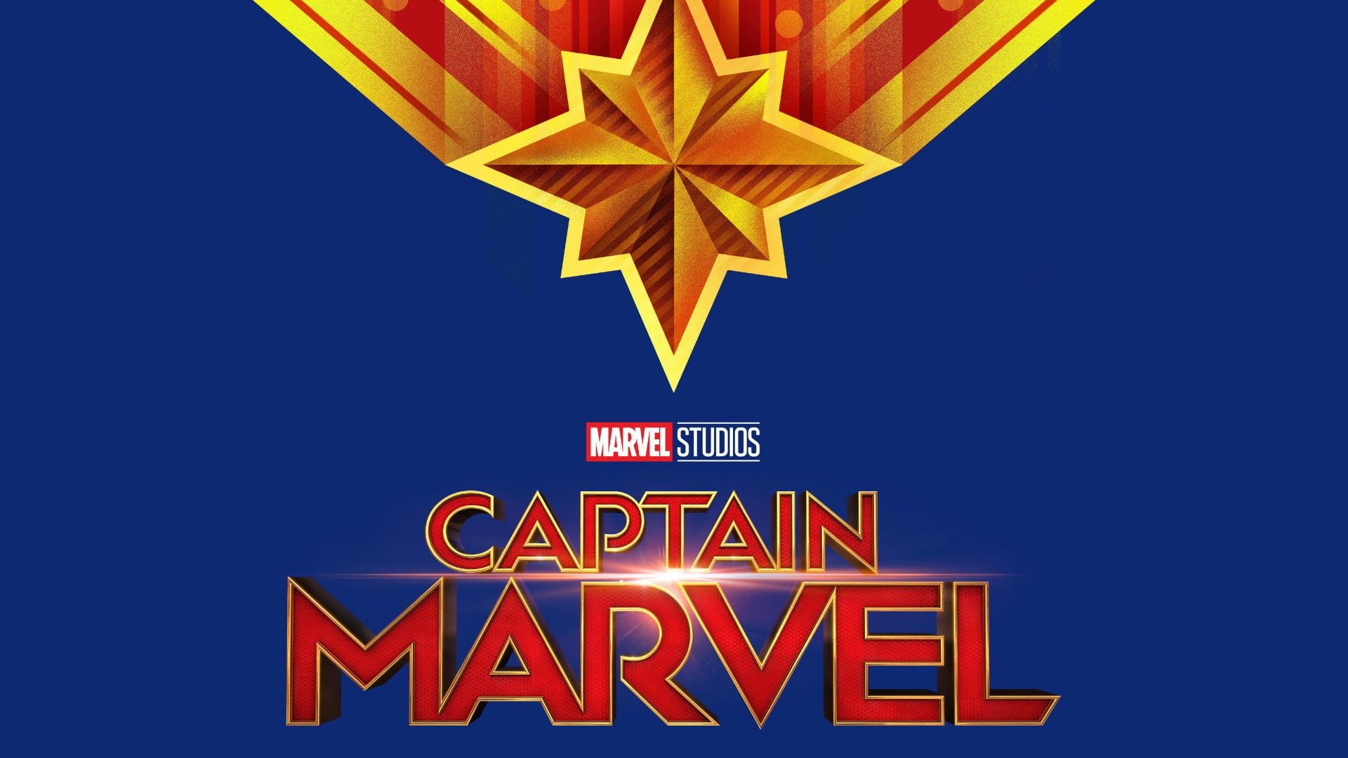 Logo Captain Marvel sfondo blu, 1920x1080 Full HD, PC Desktop