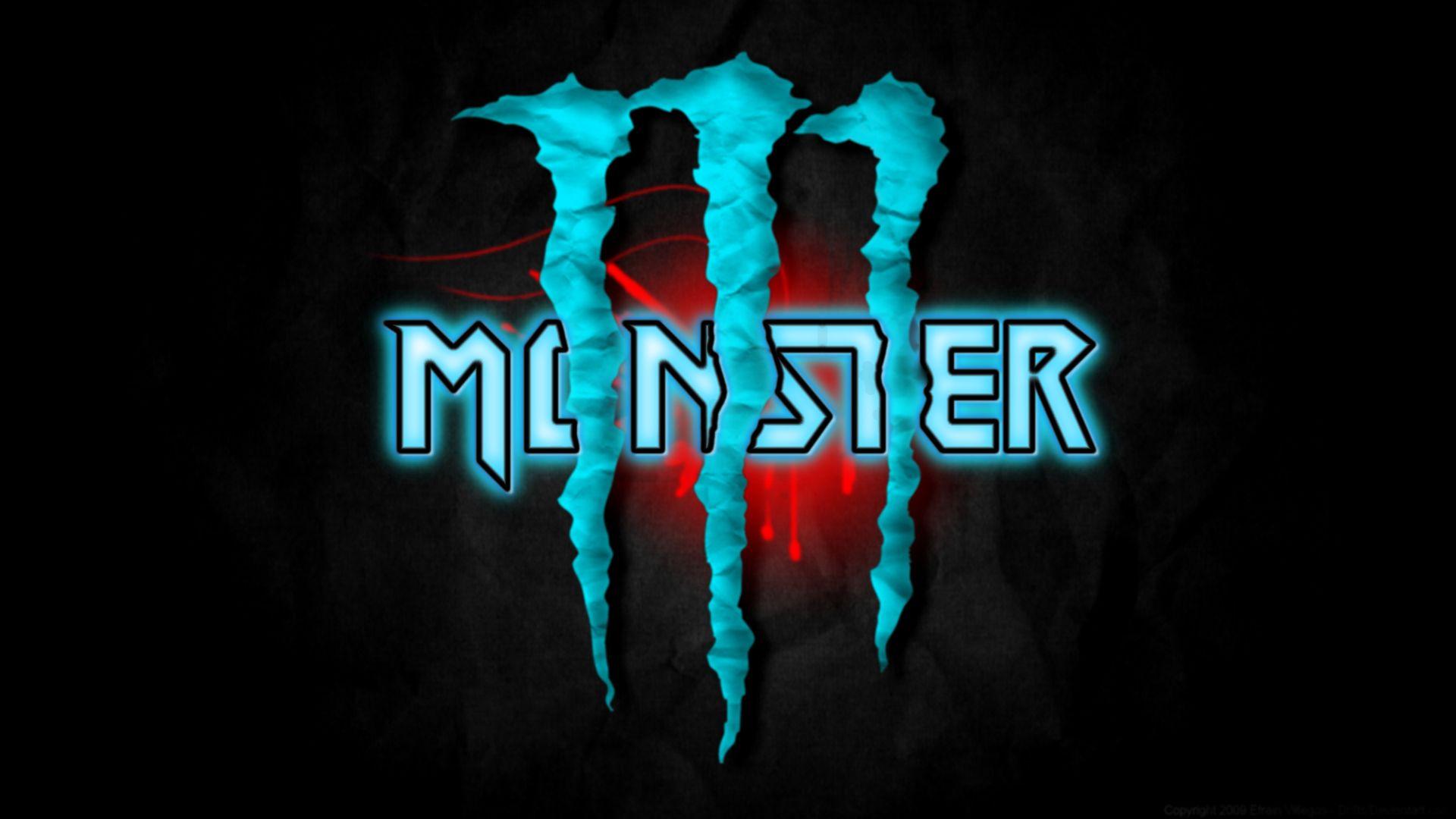 Logo Monster Energy blu, 1920x1080 1080p, Laptop