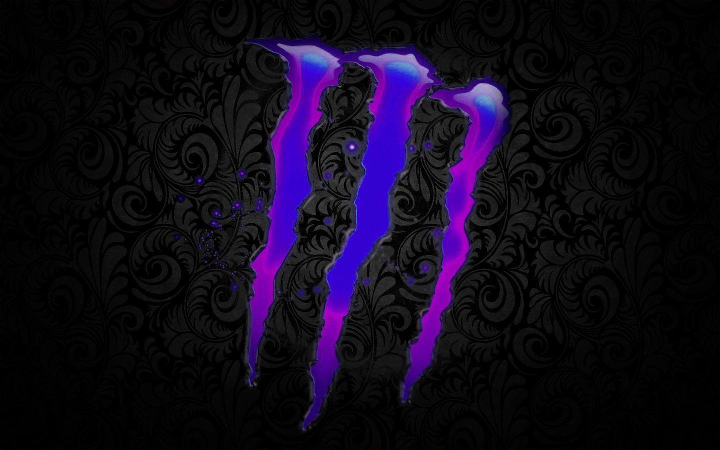 Logo Monster Energy viola, 1440x900 720p, PC