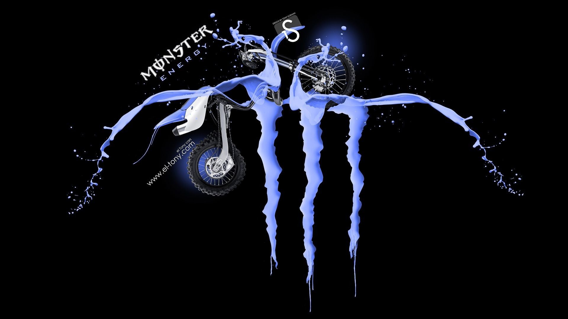 Logo Monster Energy blu, 1920x1080 1080p, Desktop