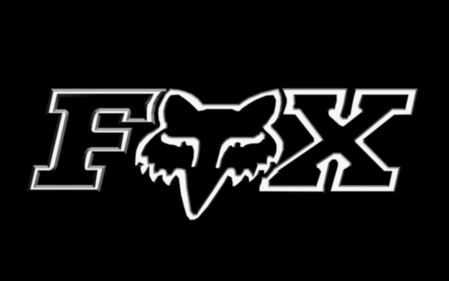 Logo Fox Racing bianco nero, motocross, 1440x900 HD, Desktop
