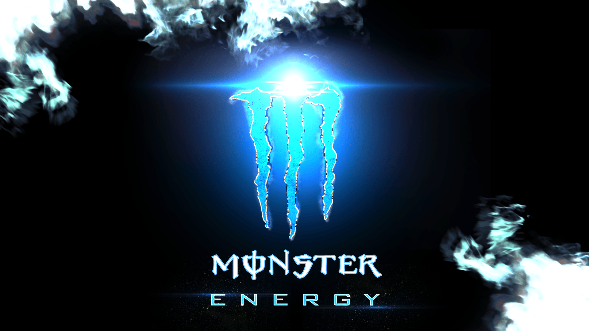 Logo Monster Energy blu fumo, 1920x1080 1080p, PC Desktop
