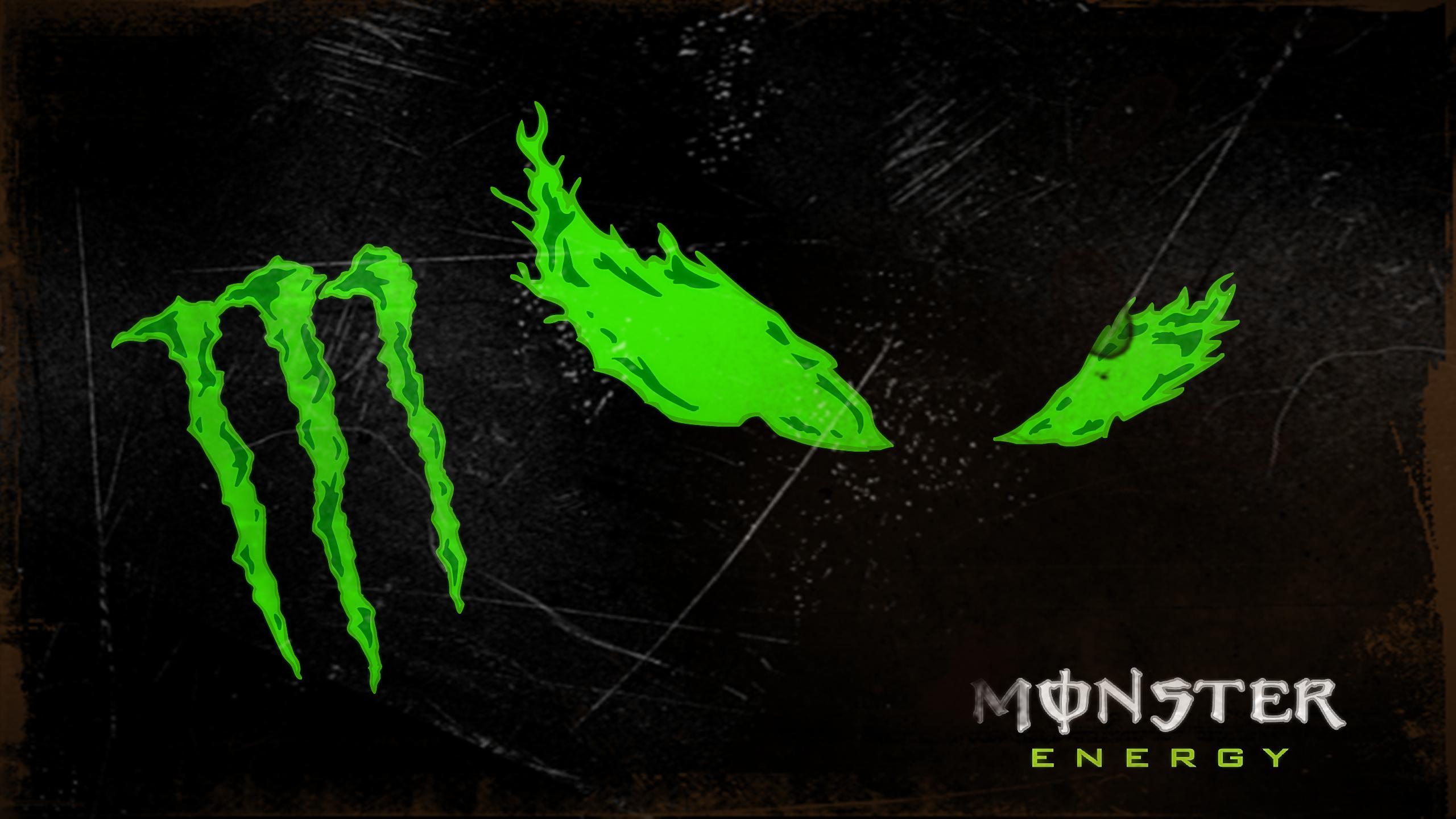Logo Monster Energy verde nero, bevande energetiche, 2560x1440 2K, Desktop