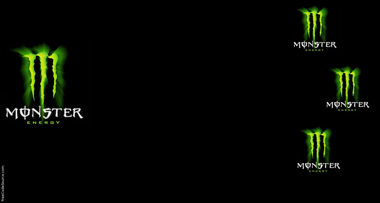 Logo Monster Energy verde nero, 1450x775 720p, Laptop