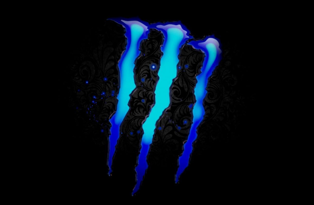 Logo Monster Energy blu, 1296x846 HD, Desktop