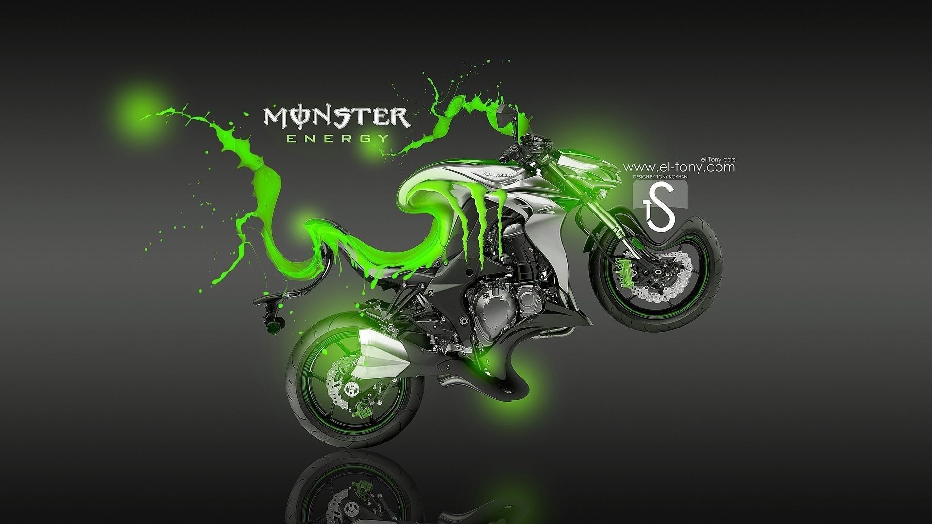 Moto Monster Energy verde, 1920x1080 1080p, Laptop