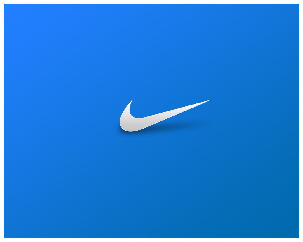 Logo Nike su blu, abbigliamento sportivo, 1024x819 HD, Desktop