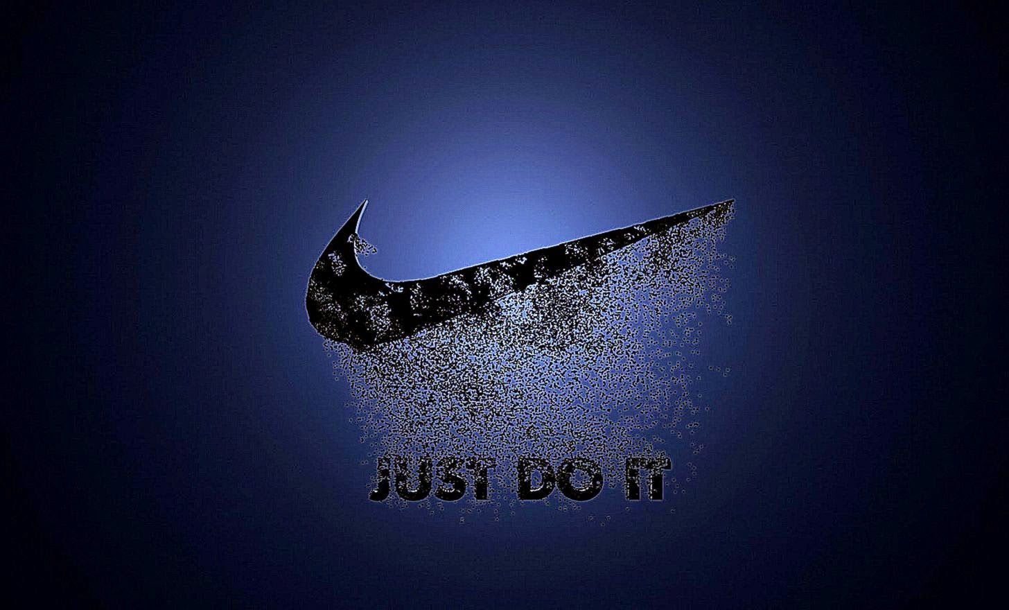 Logo Nike blu disintegrato, 1456x880 720p, PC
