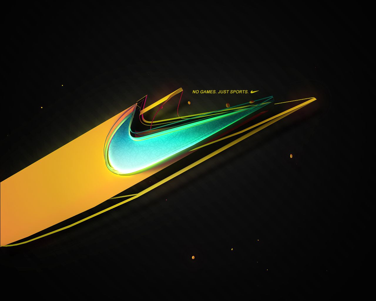 Logo Nike arancione e verde, 1280x1024 HD, Desktop