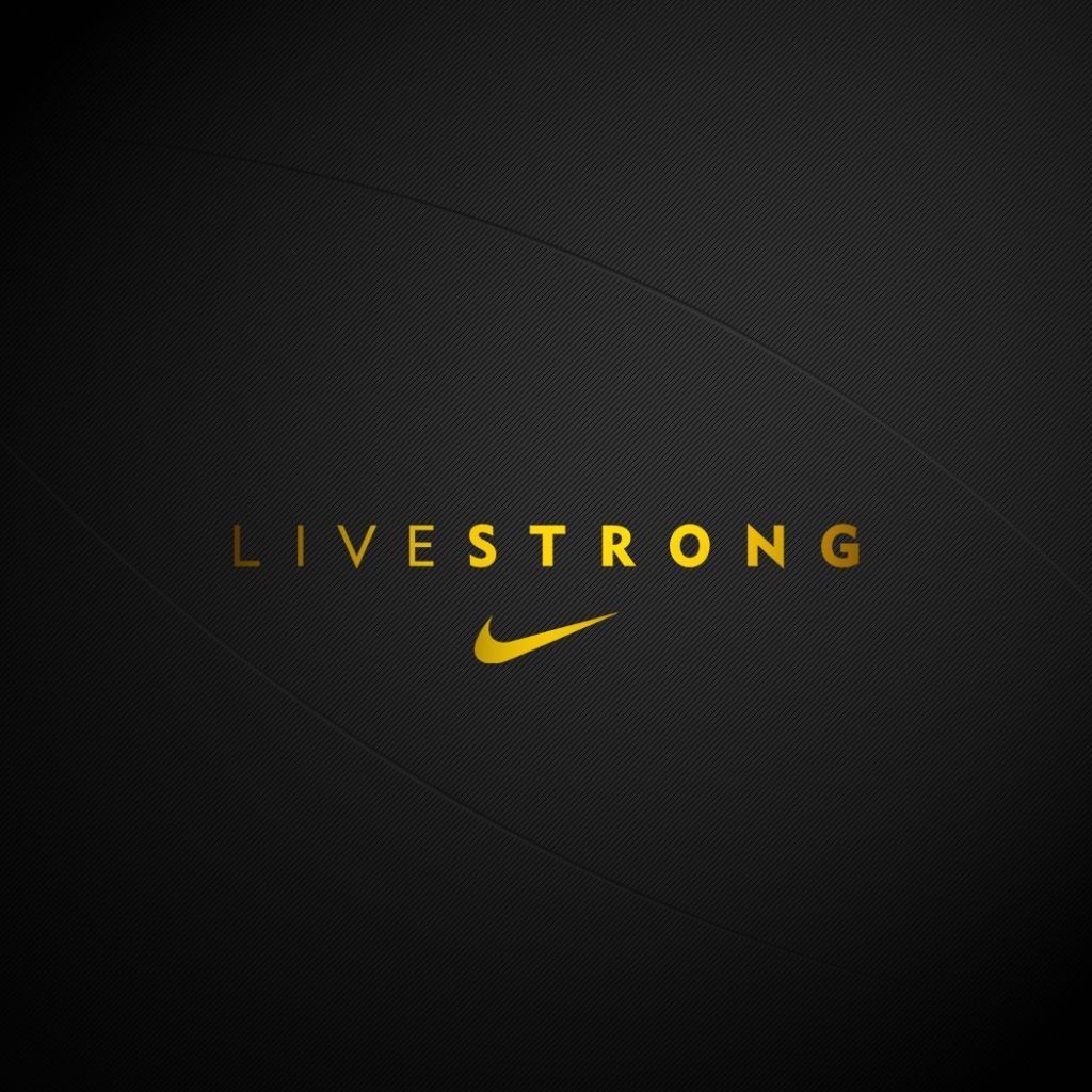 Logo Nike LiveStrong dorato, 1024x1024 HD, PC Desktop