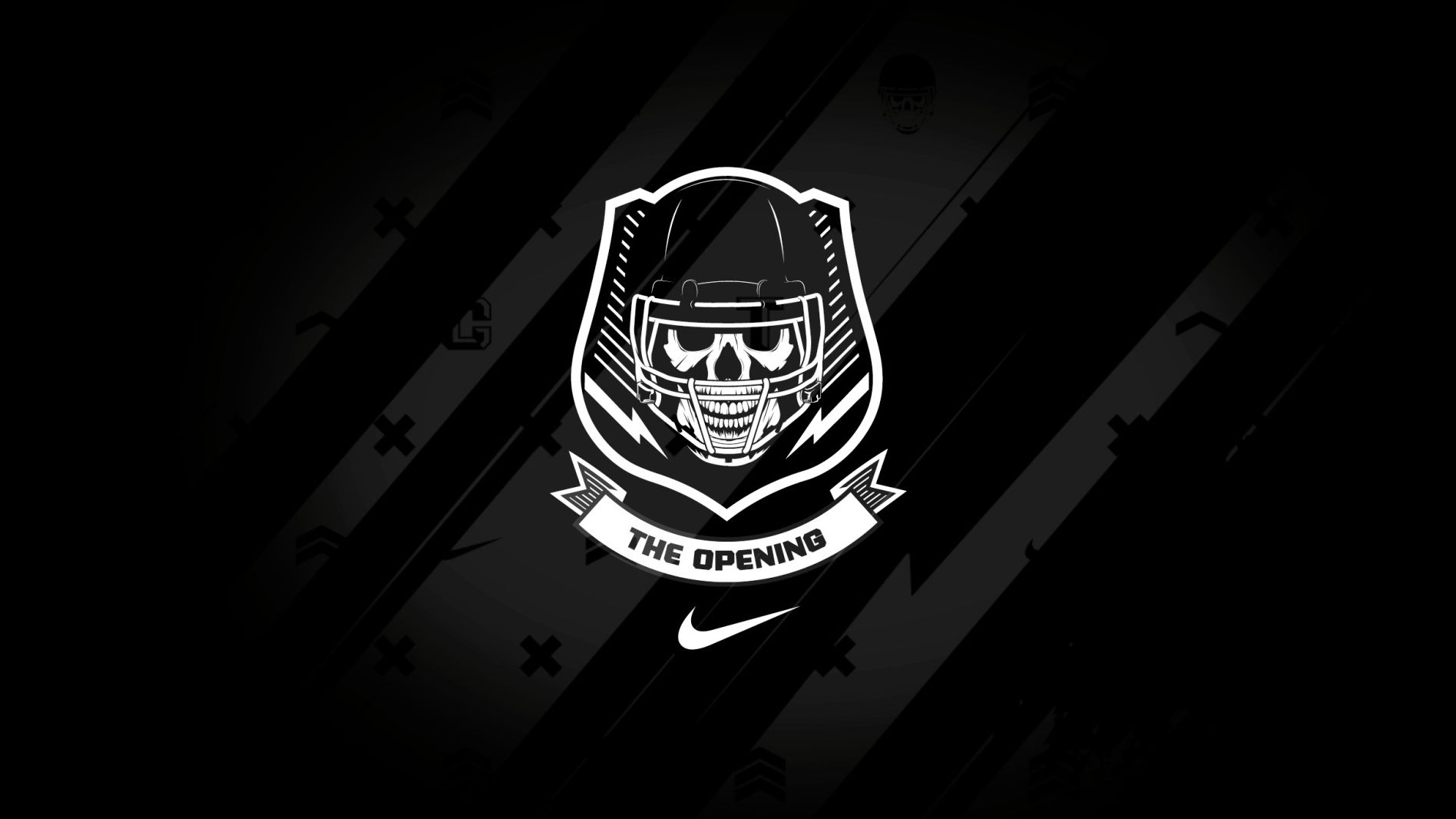 Logo Nike teschio casco nero, abbigliamento sportivo, 1896x1066 HD, PC Desktop