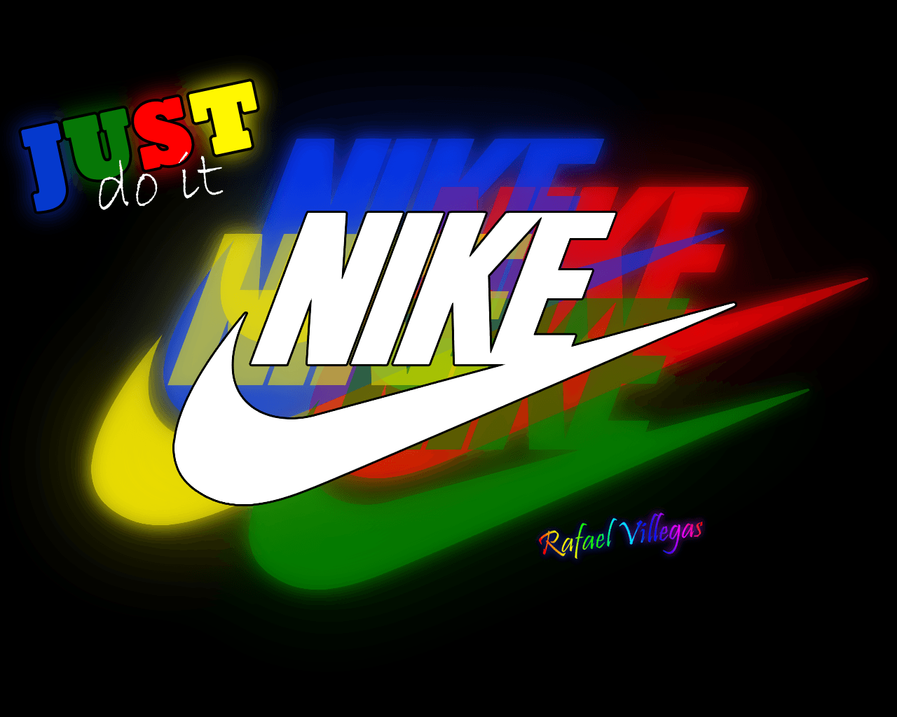Logo Nike arcobaleno sfondo nero, 1280x720 720p, iMac