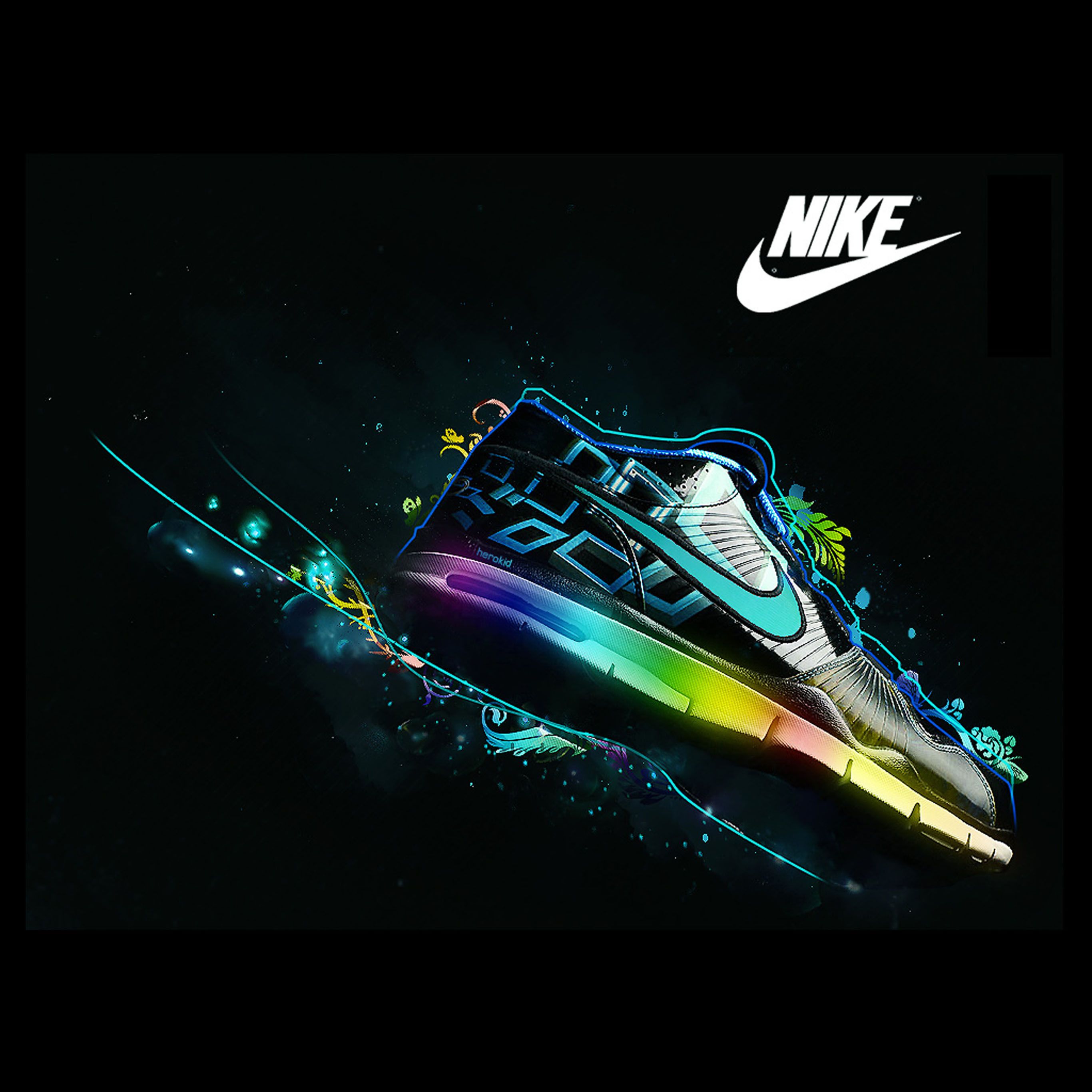 Scarpa Nike colorata sfondo scuro, 2732x2732 2K+, PC