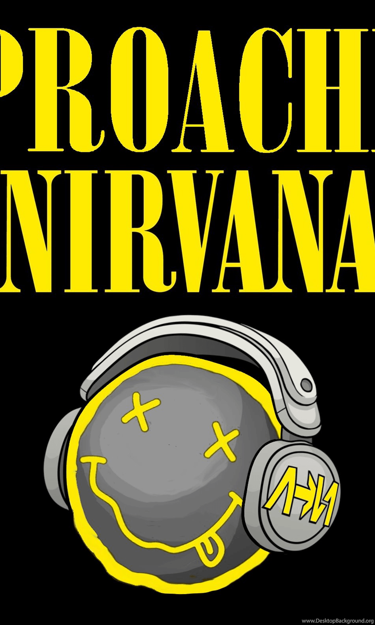 Logo Nirvana chitarrista bianco nero, 1060x1884 Full HD Verticale, Smartphone