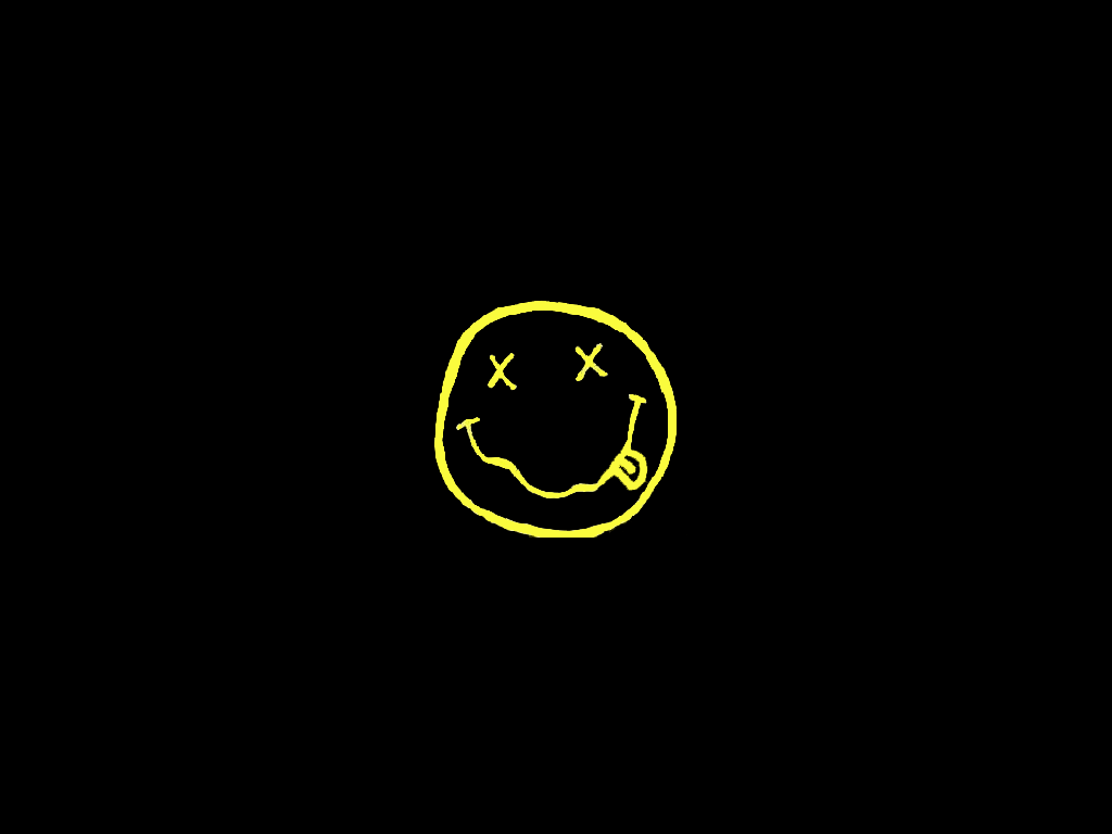 Logo Nirvana faccina gialla, Kurt Cobain, 1024x768 HD, Laptop