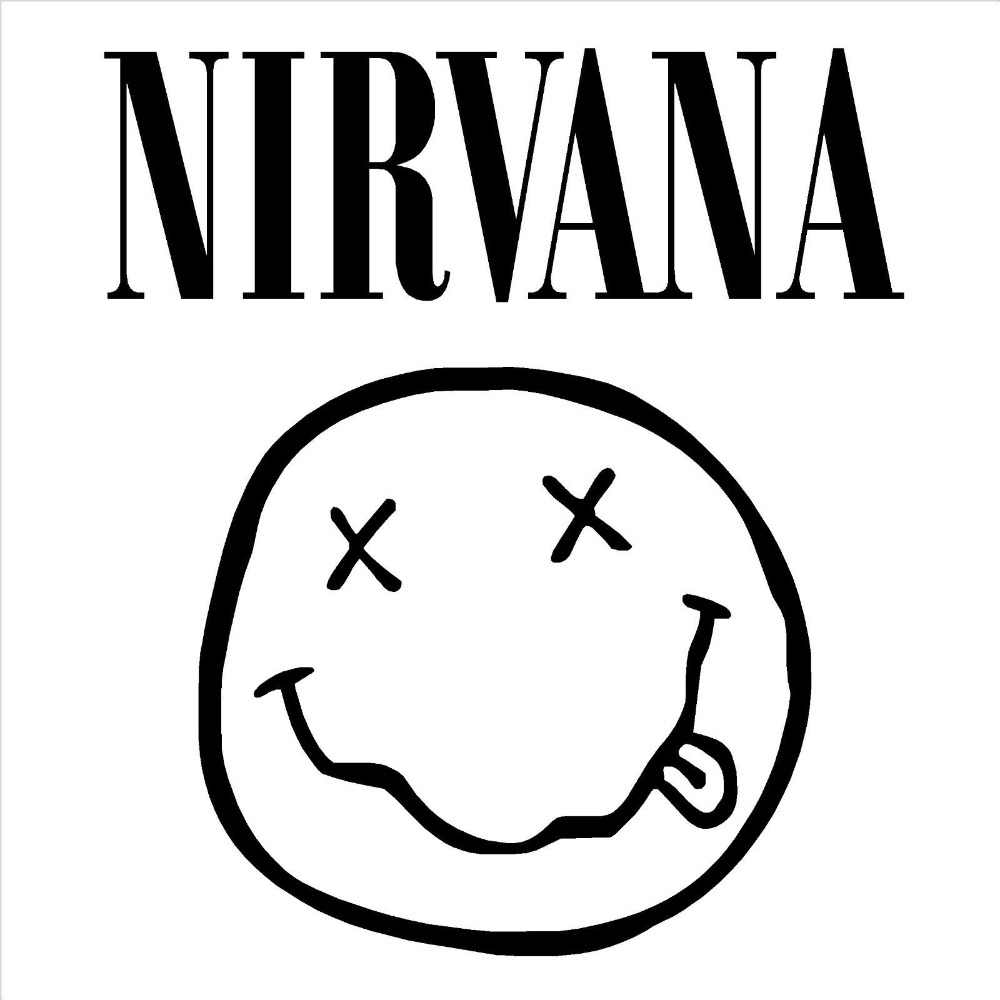 Logo Nirvana Nevermind bianco nero, 1600x1280 HD, Desktop