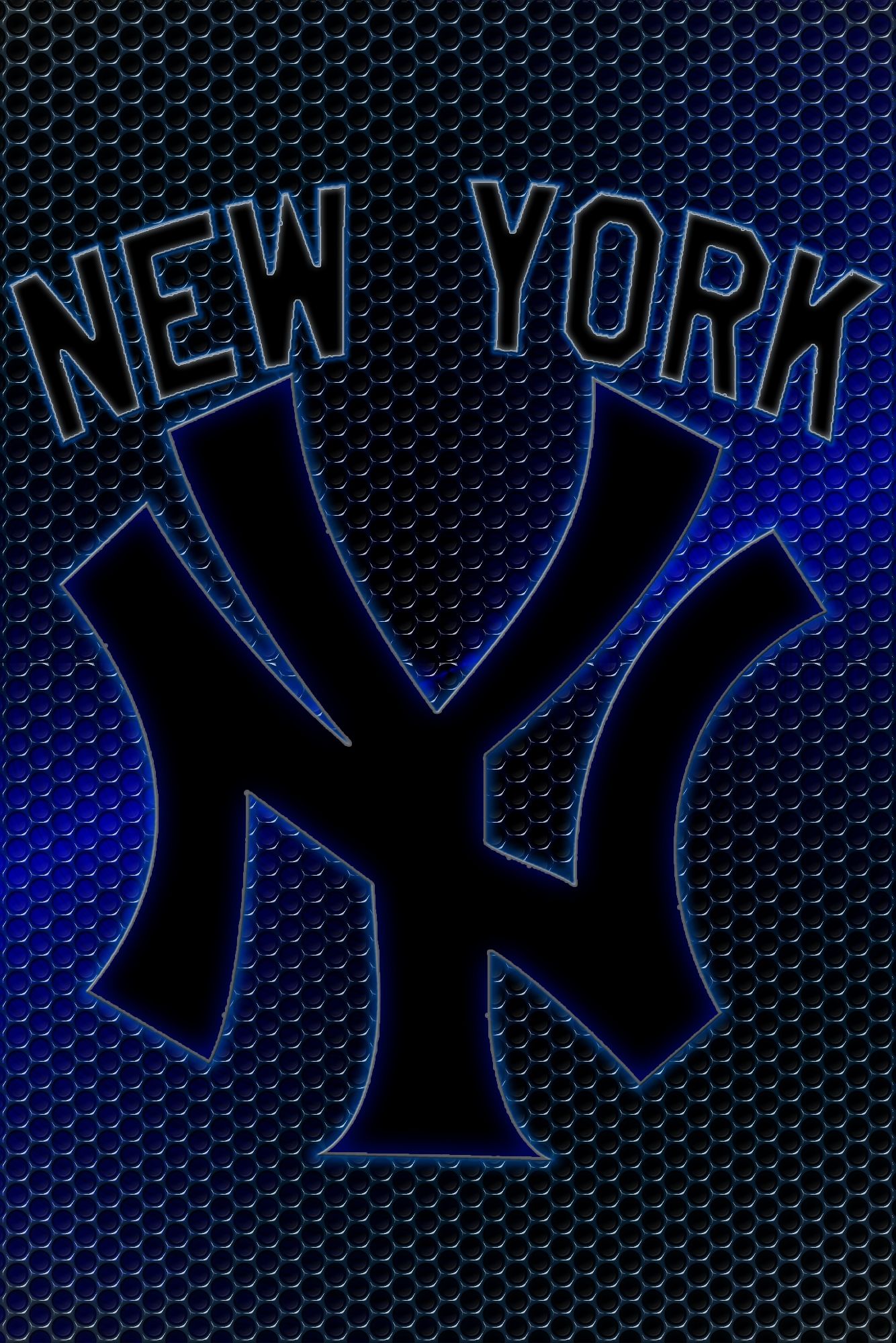 Logo New York Yankees blu, baseball, 1334x2000 Full HD Verticale, Smartphone