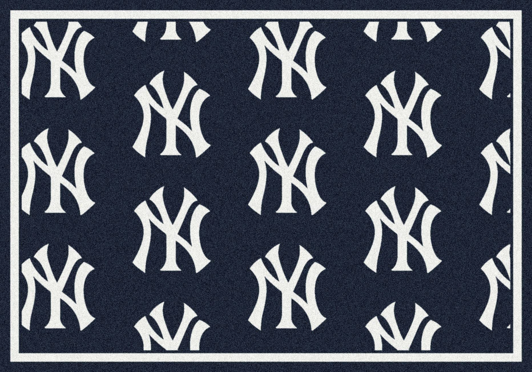 Logo NY Yankees ripetuto blu, New York Yankees, 1864x1304 HD, PC