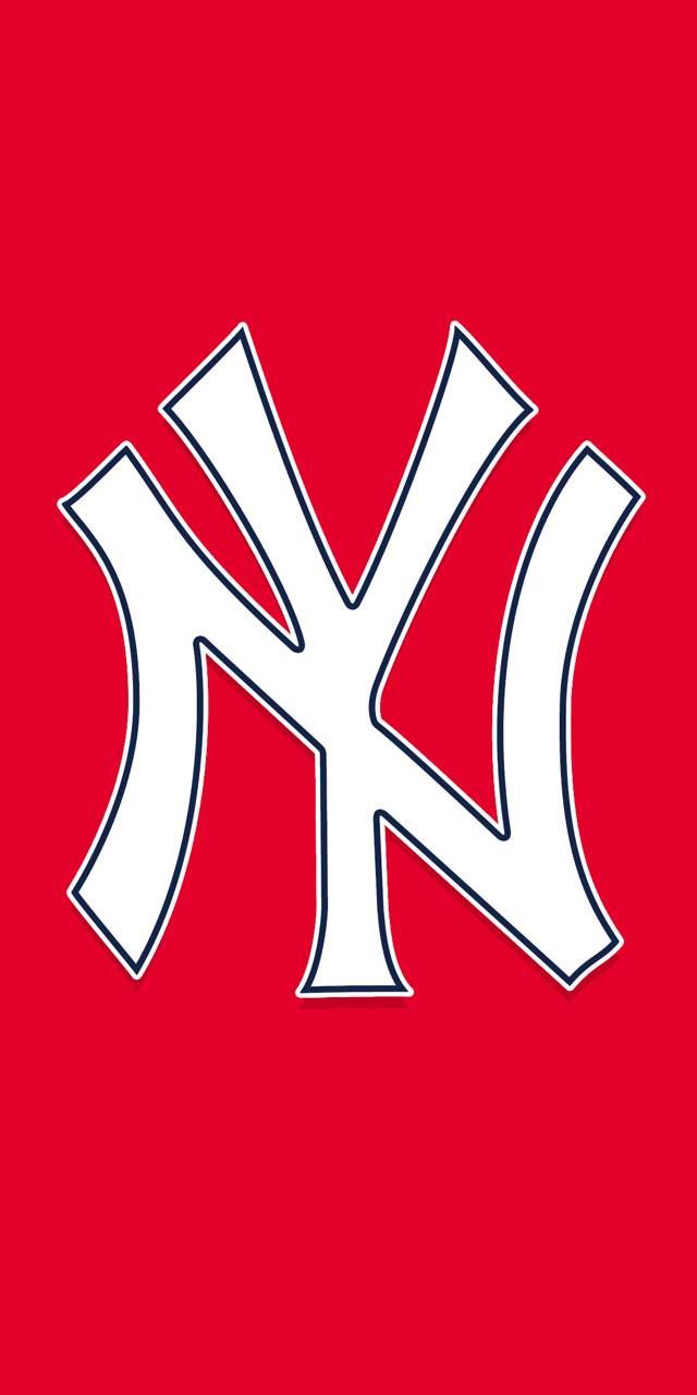 Logo NY Yankees su rosso, 640x1280 Full HD Verticale, iPhone