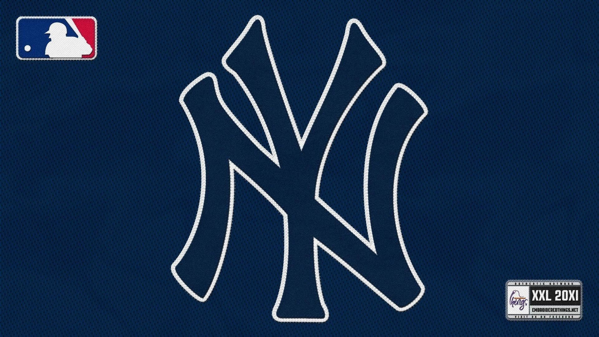 Logo NY Yankees blu, 1920x1080 Full HD 1080p, PC