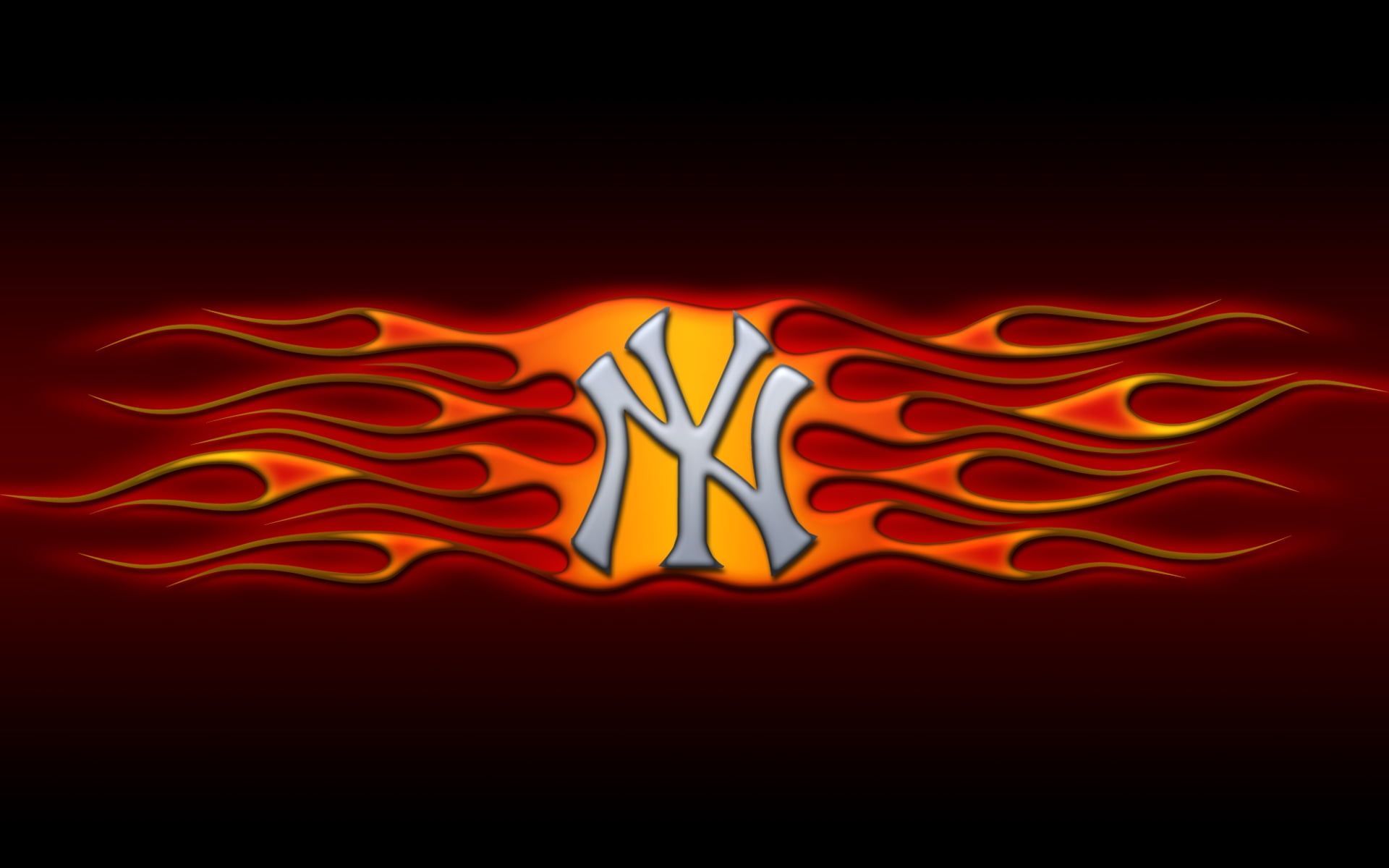 Logo NY Yankees con fiamme, 1920x1200 Full HD+, Laptop