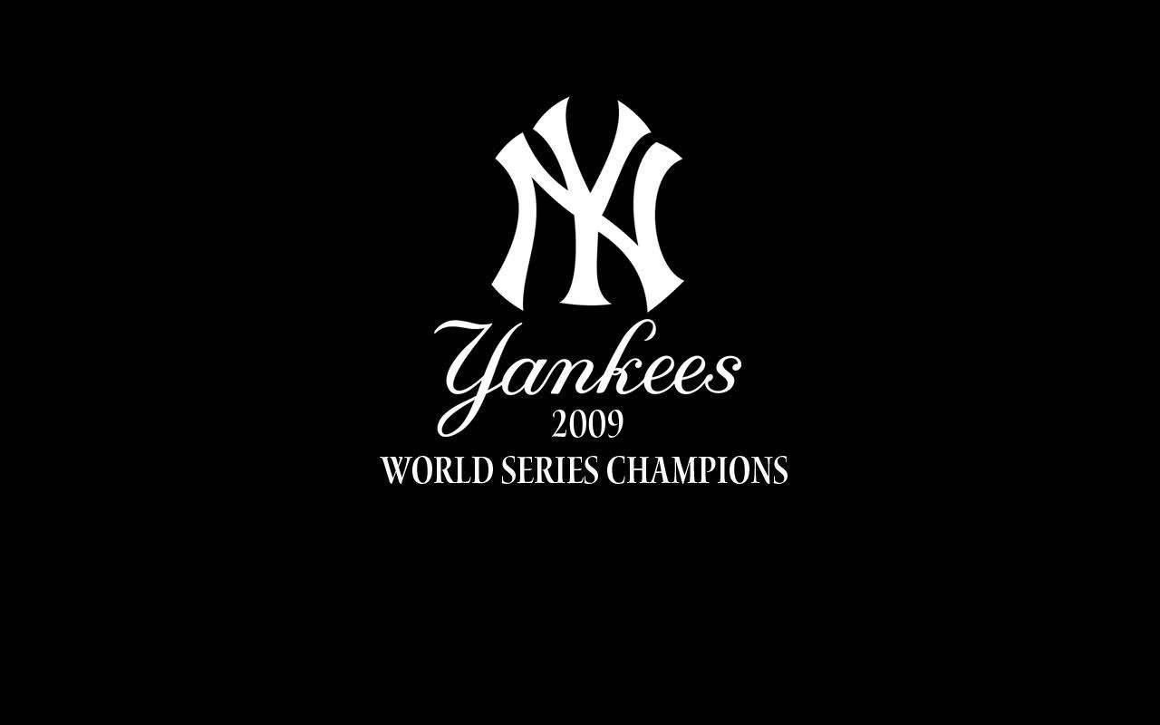Logo NY Yankees su nero, 1280x800 HD, Desktop