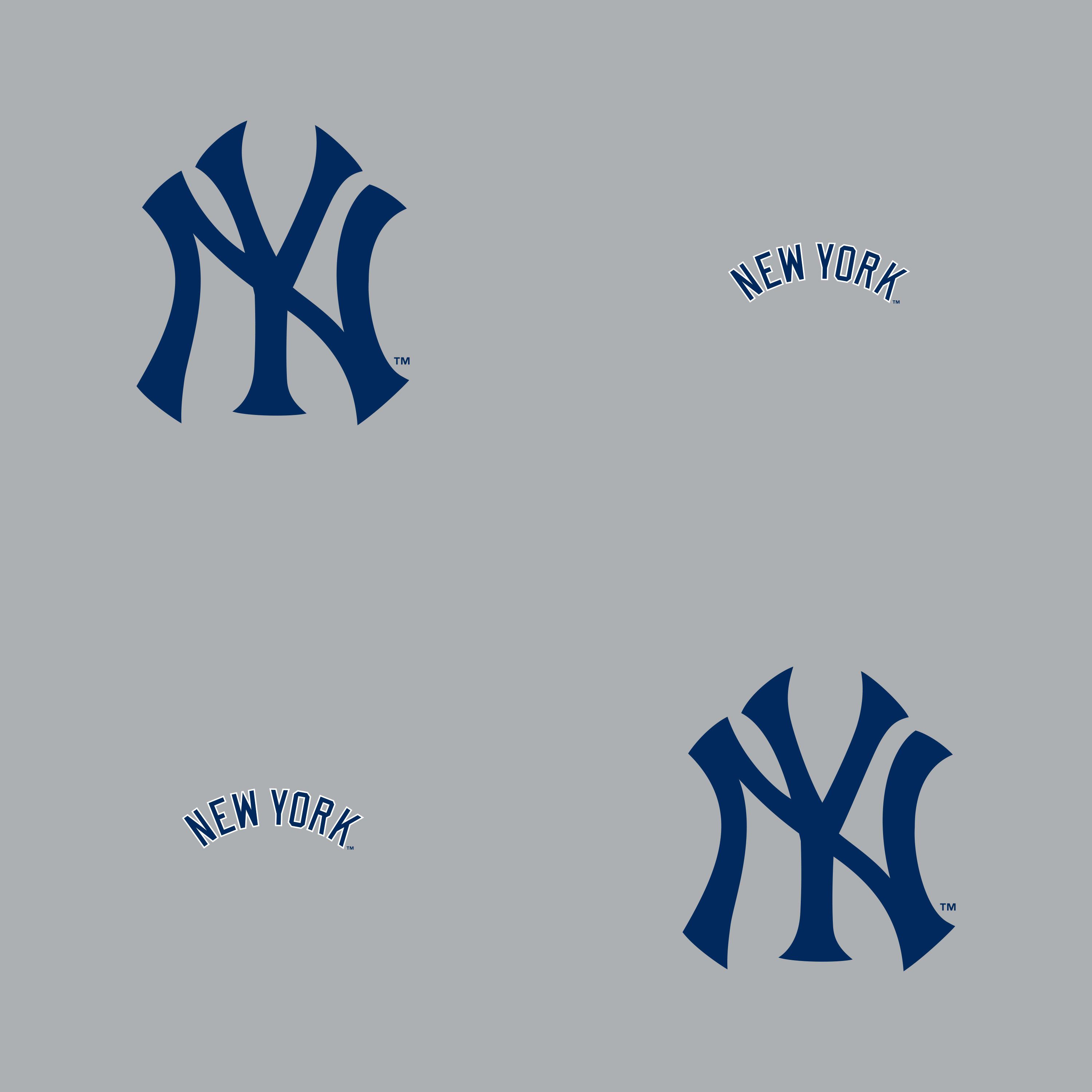 Logo NY Yankees grigio blu, 3000x3000 WQXGA, Monitor Gaming