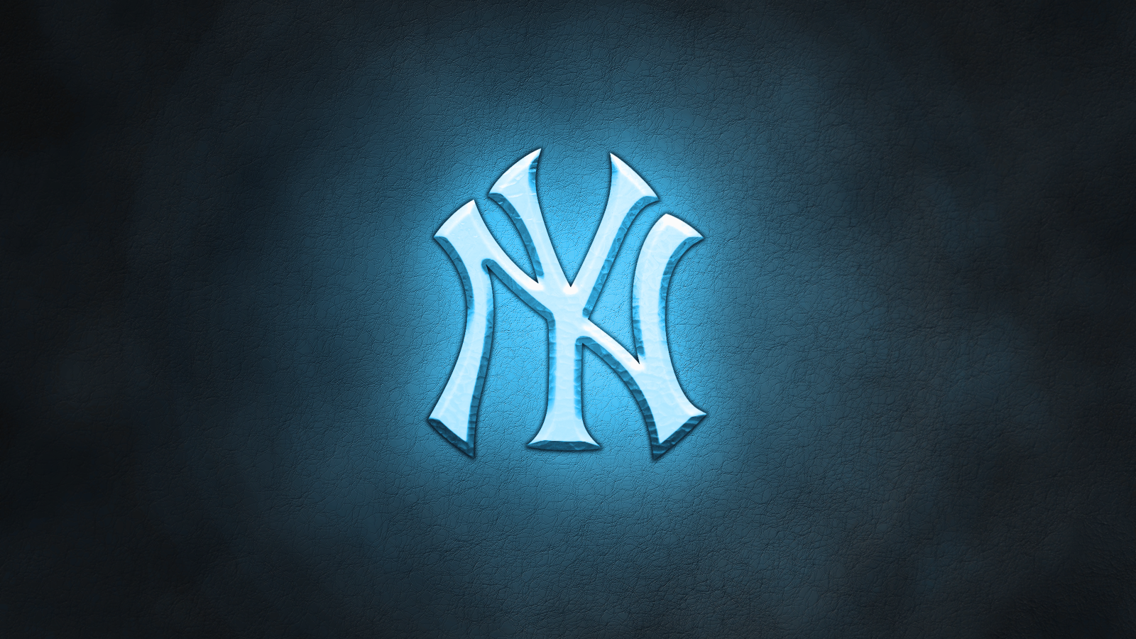 Logo NY Yankees blu luminoso, 1600x900 HD, Laptop