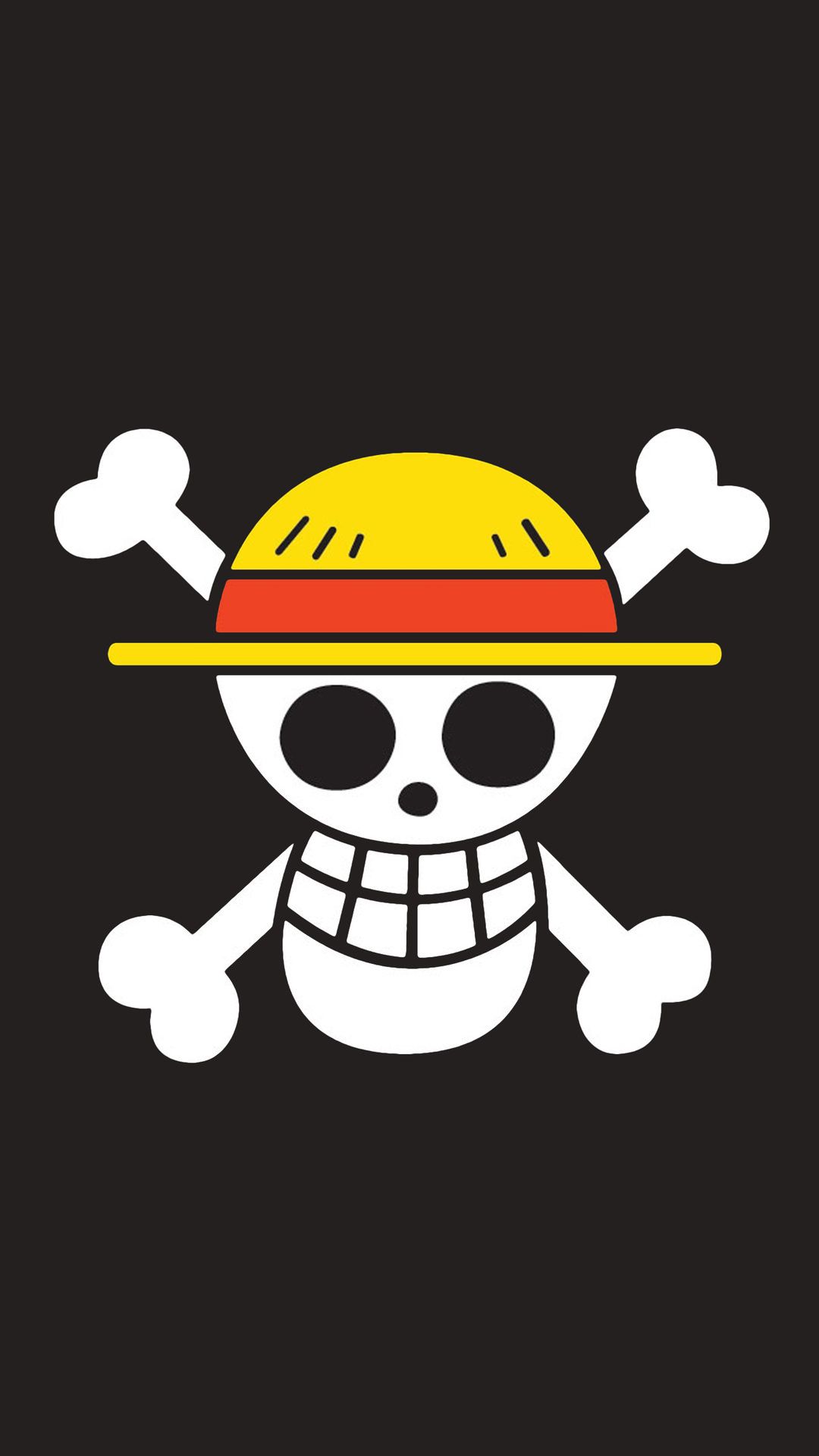 Logo teschio One Piece, anime pirati, 1080x1920 Verticale, Mobile