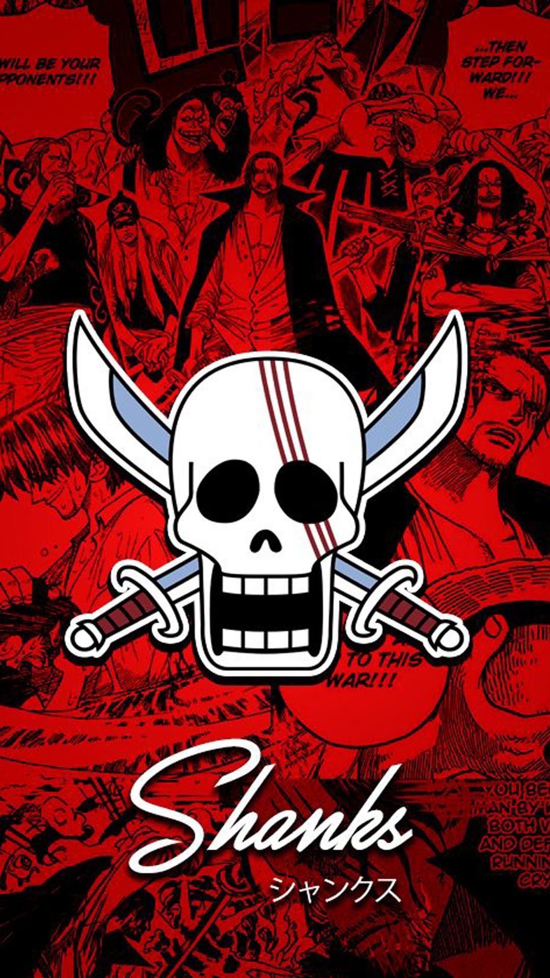 Logo teschio Shanks One Piece, 1080x1920 Full HD Verticale, Smartphone