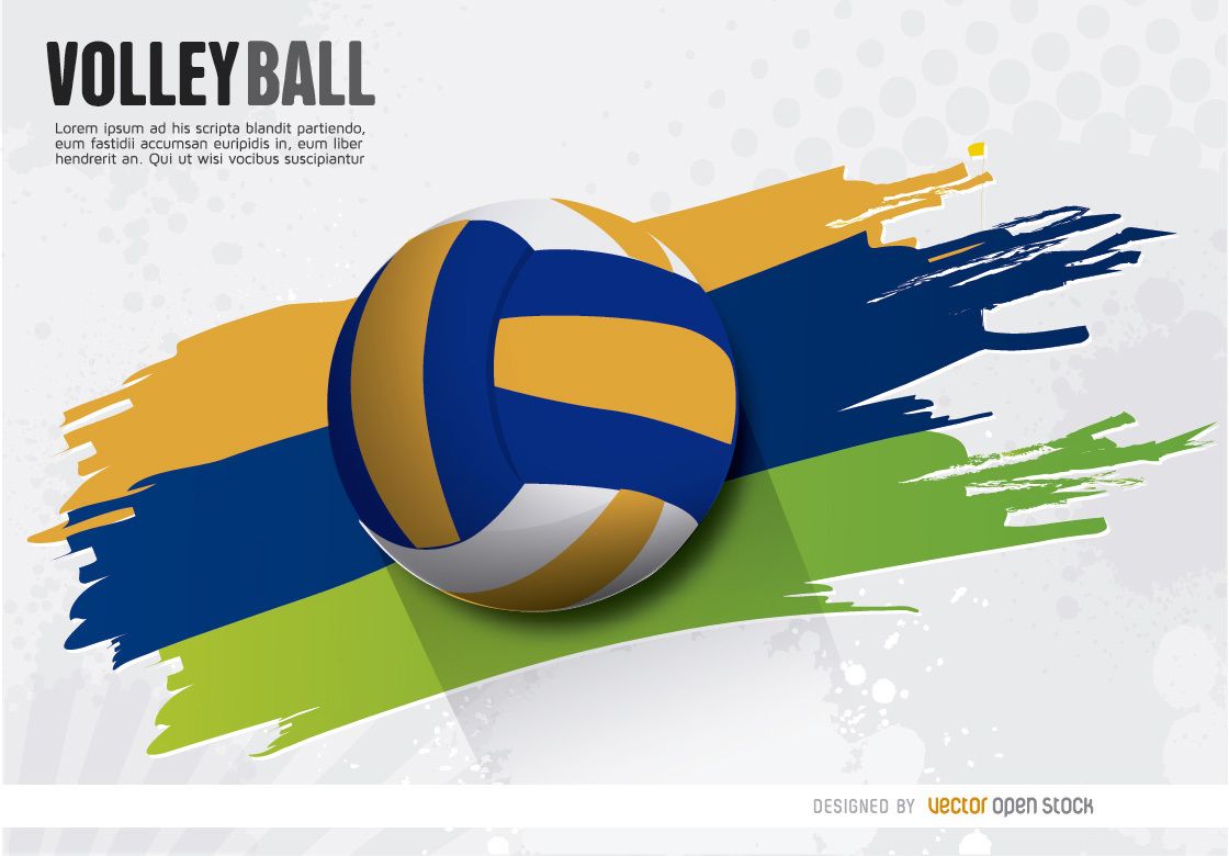 Pallone pallavolo con pennellate colorate, 1120x780 HD, PC