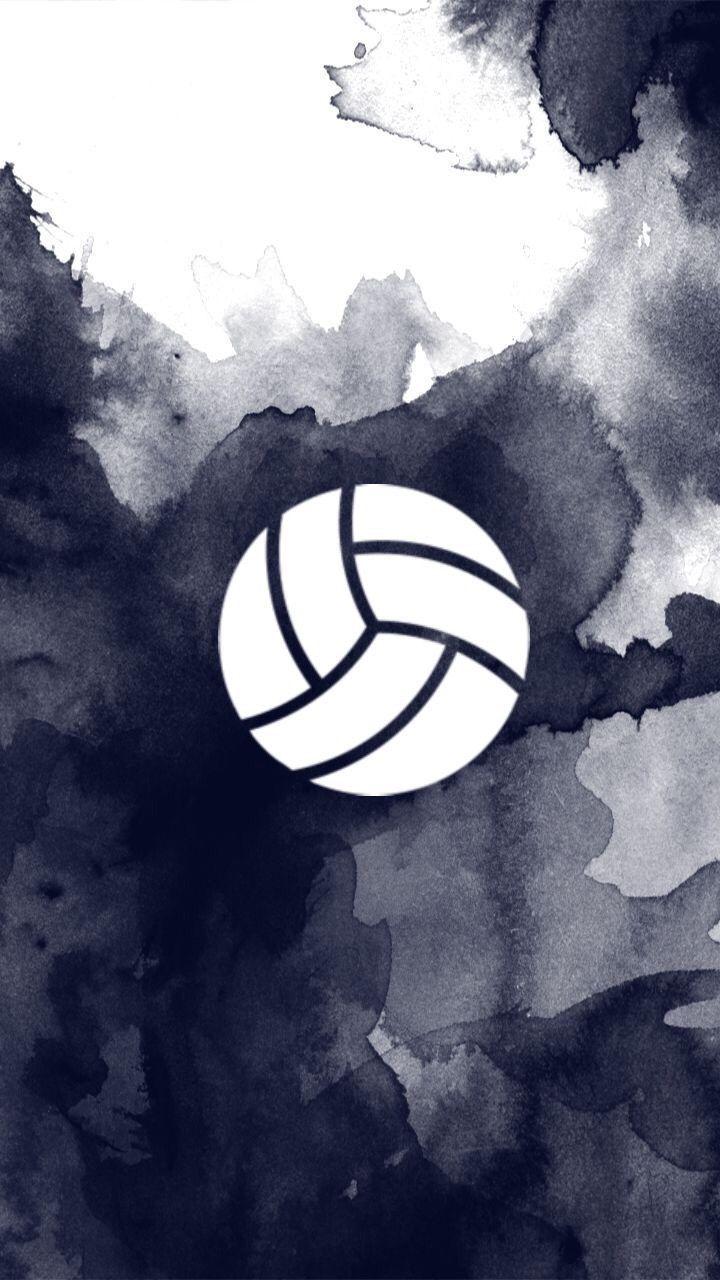 Logo pallavolo su acquerello nero, 720x1280 Verticale, Mobile