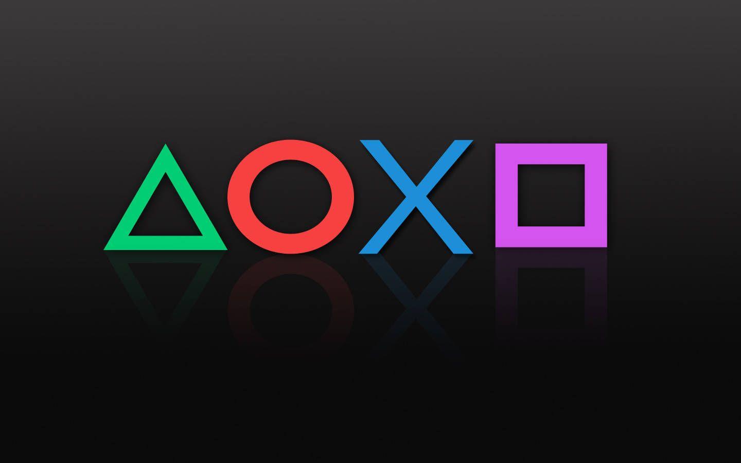 Simboli PlayStation su nero, 1440x900 720p, PC