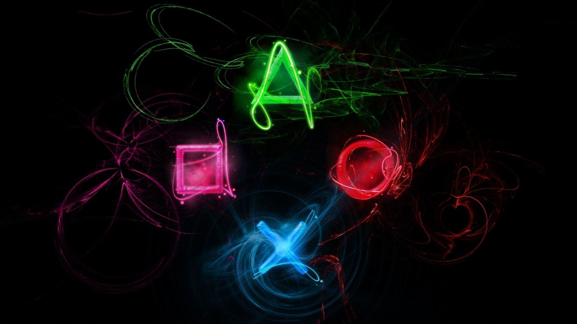 Logo PlayStation onde colorate, 1280x720 720p, PC