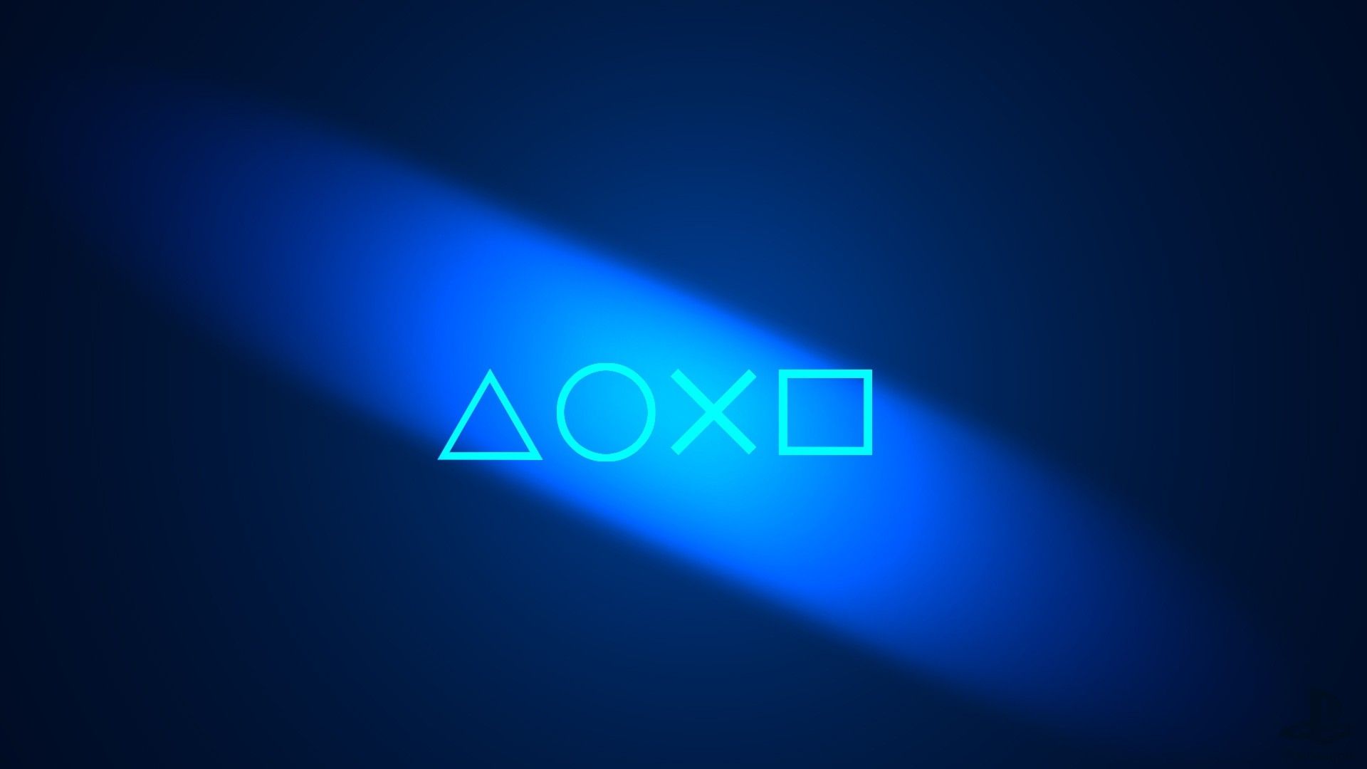 Logo PlayStation simboli blu neon, console Sony, 1920x1080 1080p, Desktop
