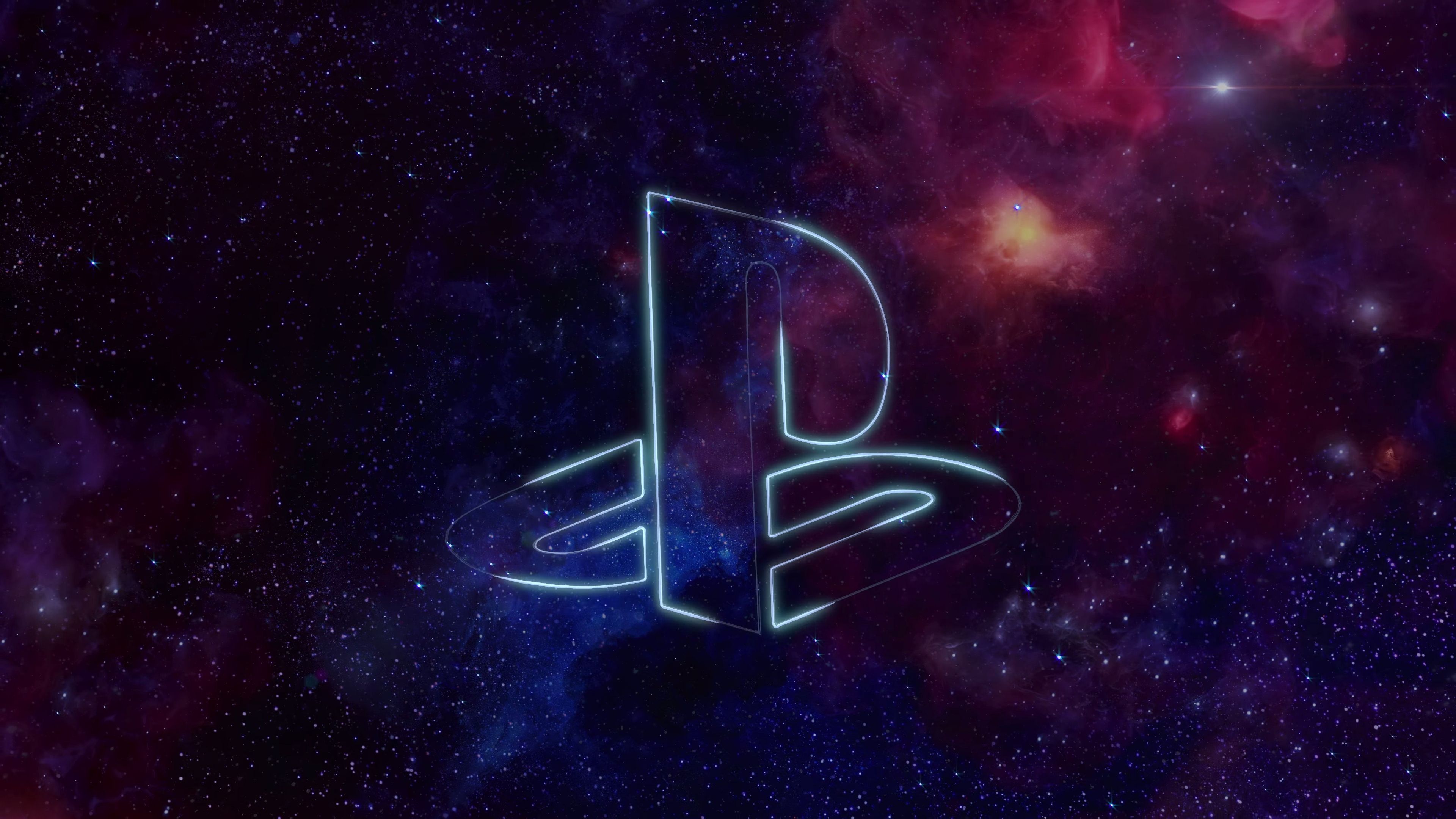 Logo PlayStation su nebulosa spaziale, 3840x2160 4K, Desktop 4K