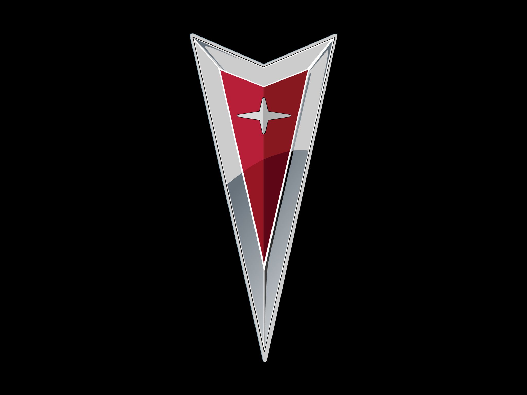 Logo Pontiac rosso argento, General Motors, 2048x1536 Hi-Res, Desktop