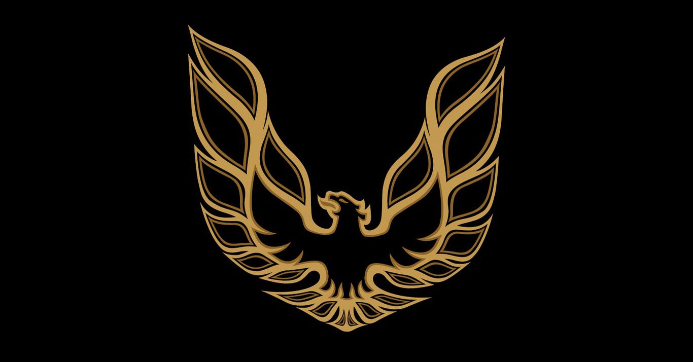 Logo Pontiac Firebird dorato, General Motors, 1366x714 720p, Laptop