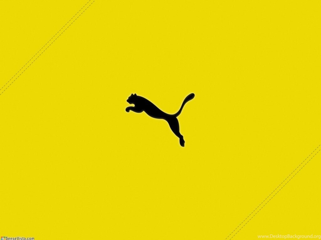 Logo Puma nero su giallo, 1024x768 HD, iMac